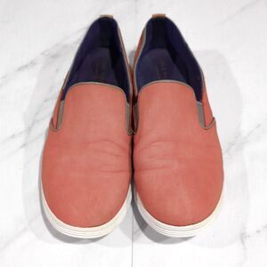 Cole Haan Grand.os Ella 2gore Burnt Red Suede Slip-on Loafer Shoes, 9B